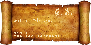 Geller Mózes névjegykártya