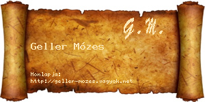 Geller Mózes névjegykártya